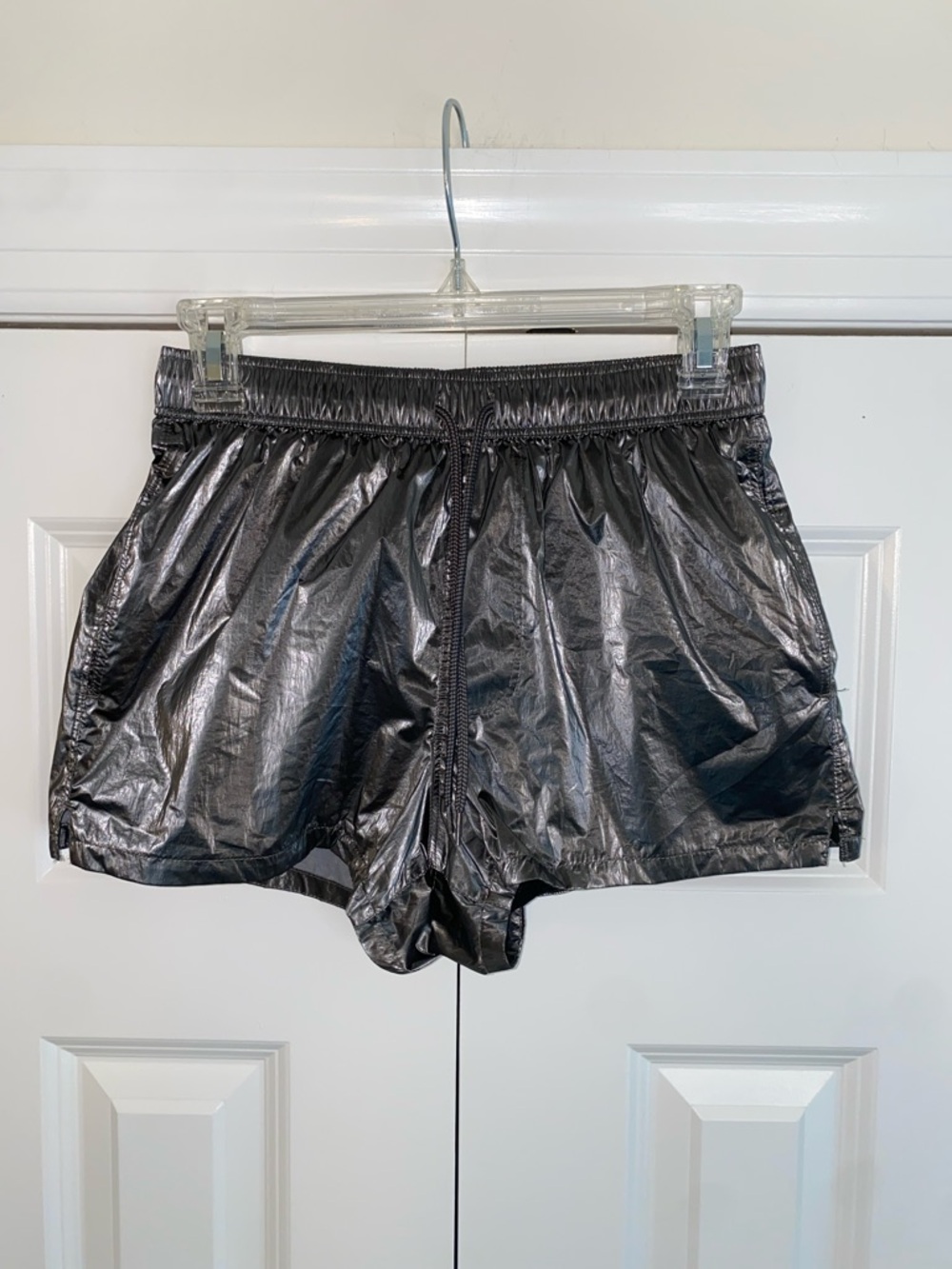 Asos Design Metallic Black Athletic Shorts size XS
